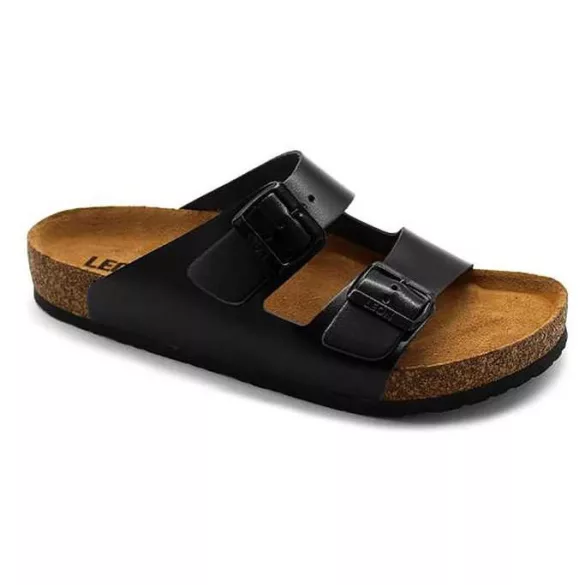 Leon Comfort férfi papucs-4703 fekete-bak