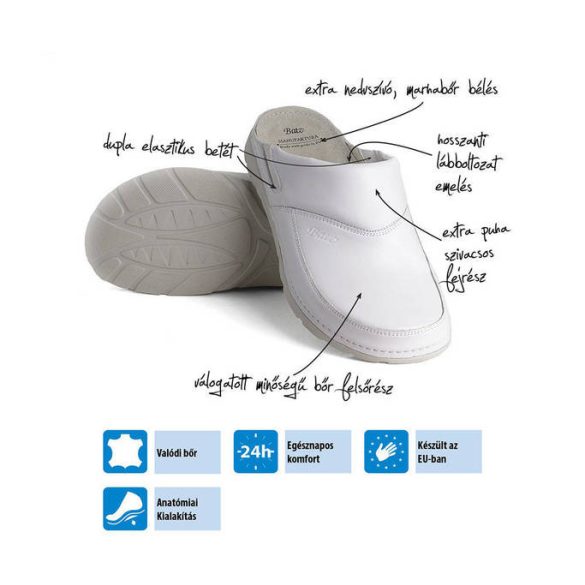 Batz férfi papucs-Peter fehér