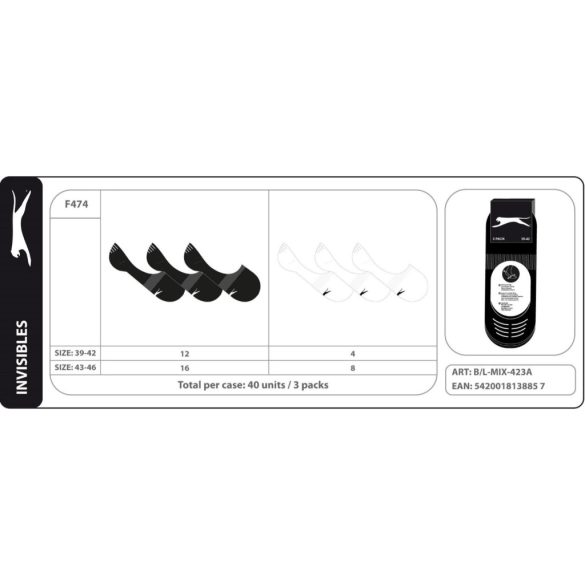 Slazenger SLAZENGER F474 titokzokni 3ppk Férfi zokni - SM-BL-MIX-423A