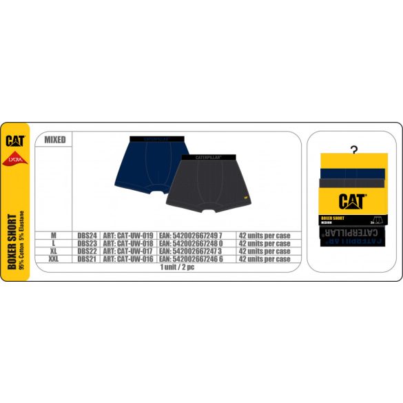 Caterpillar CAT DBS23 Boxerals 2-pack 42/carton Férfi fehérnemű - SM-CAT-UW-018