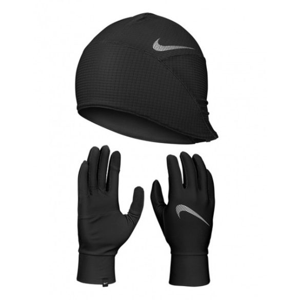 Nike EQ NIKE M ESSENTIAL HAT AND GLOVE SET BLACK/BLACK/SILVER Férfi sál, kesztyű - SM-N.100.0594.082